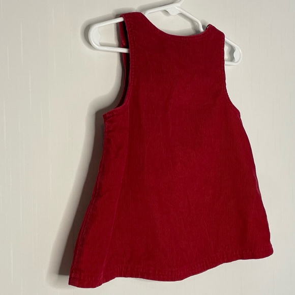 Red Corduroy Floral Embroidery Jumper Dress 18M Cotton - Picture 8 of 11